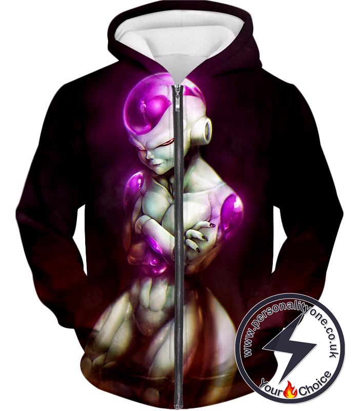 Dragon Ball Super Absolute Form Villain Frieza Cool Anime Promo Black Zip Up Hoodie